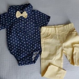 Baby boy onsie with bowtie and pants
